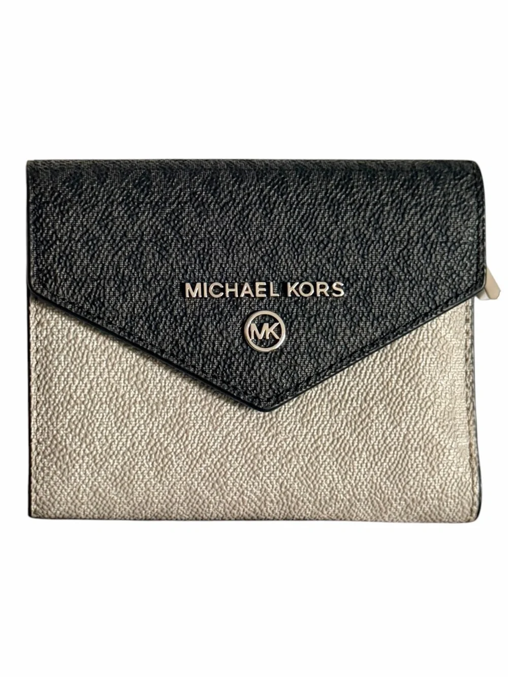 Michael Kors Black and Silver Envelope Wallet
